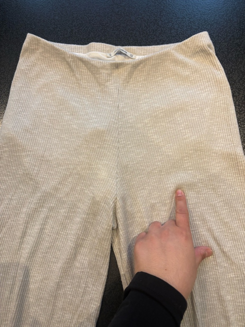 Pull&Bear Medium/Large Light Beige Ribbed Two-Piece Set - Picture 7 of 8